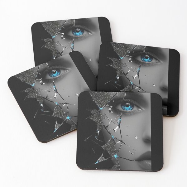 Item preview, Shattered Glass Portrait with Blue Eye designed and sold by Krfto.