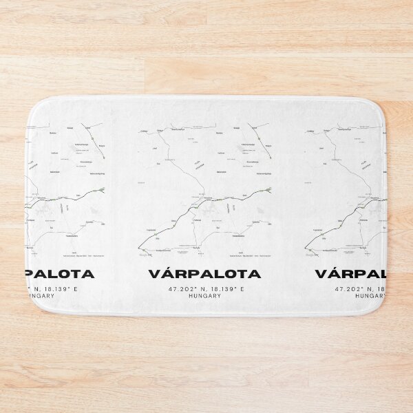 Item preview, Várpalota Hungary Minimalist City Map – Modern Black & White Design designed and sold by RM-Journey.