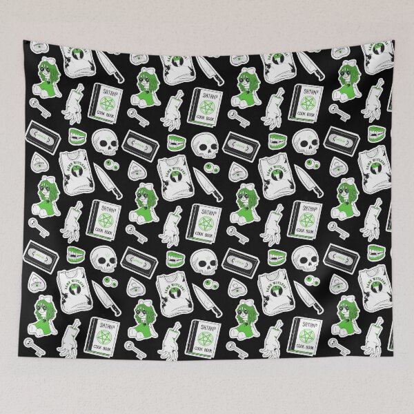 Item preview, Friday Night Movie Rental- Horror [Acid Green] classic horror movie all over print designed and sold by WytchandCraft.