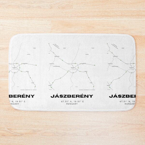 Item preview, Jászberény Minimalist Map Print – Stylish Black & White Hungary Artwork designed and sold by RM-Journey.