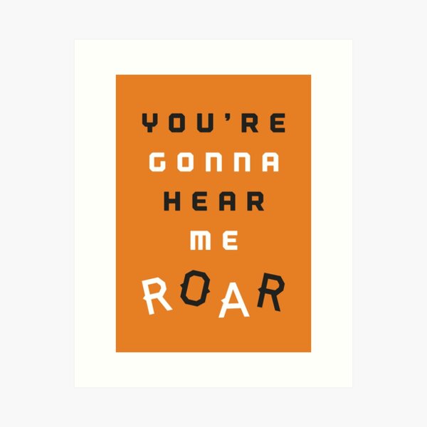 Katy Perry Roar Typography Music Song Lyric Wall Art Print - Song