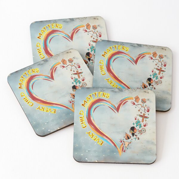 Item preview, Every Child Matters – Multicolored Heart with Tribal Symbols designed and sold by MysticOzzy.