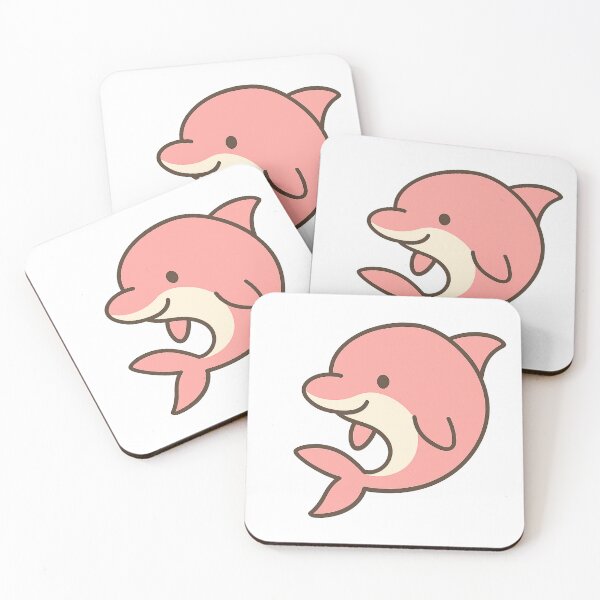 Item preview, Cute Pink Dolphin – Minimal Ocean Illustration designed and sold by VibeLab_Art.