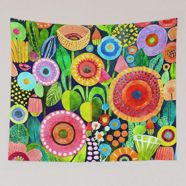 Item preview, Retro 1960's Colorful Funky Flowers and Leaves Designs designed and sold by DEC02.