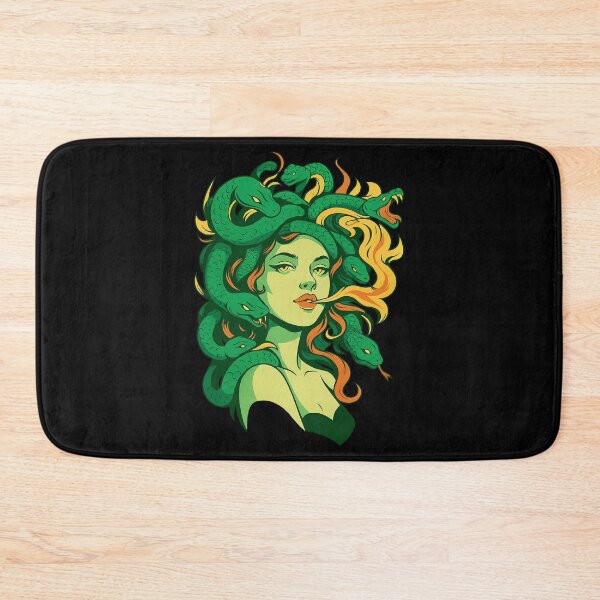 Item preview, Mythical Serpent Queen with Fiery Snake Hair Art designed and sold by DrawHandArt.