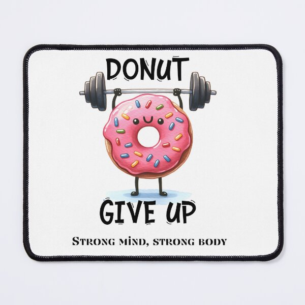 Item preview, Strong Donut – Cute Kawaii Doughnut Lifting Weights Fitness Illustration designed and sold by Ella33happy.