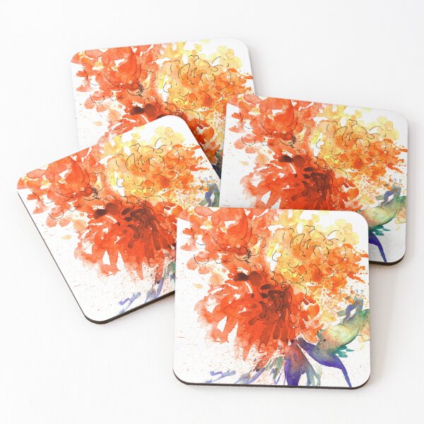 Item preview, Orange-Mango And Yellow Watercolor Flower Modern Design designed and sold by DEC02.