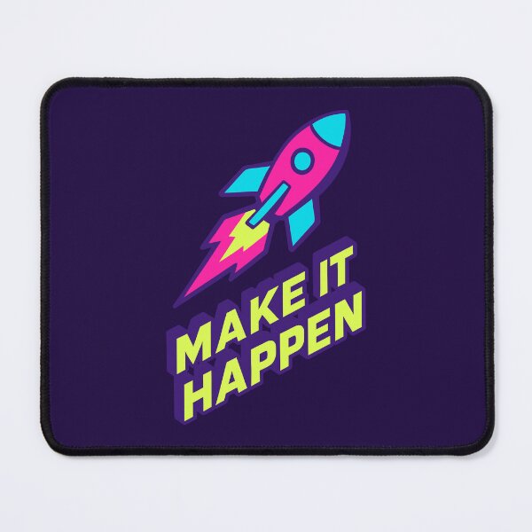 Item preview, Make It Happen • Neon Isometric Rocket Design designed and sold by DSGIN4YOU.