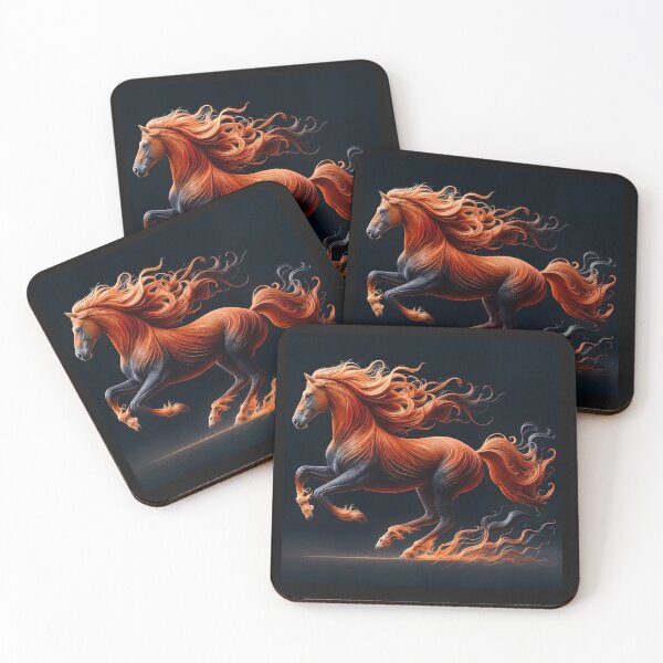 Item preview, Red fire horse at a full gallop (second version) designed and sold by KunstGeist.