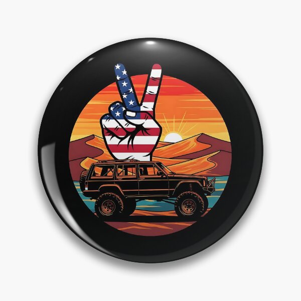 Item preview, Cherokee XJ Off-Road Desert Peace Tee: American Flag Hand designed and sold by Off-Road-Zone.