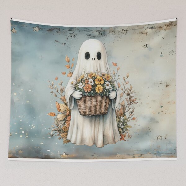 Item preview, Cottagecore Ghost with Flowers designed and sold by MysticOzzy.