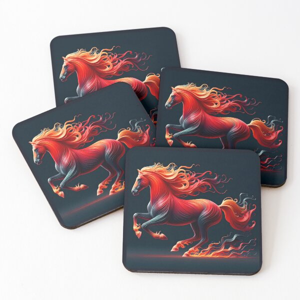 Item preview, Red Fire Horse at a full gallop designed and sold by KunstGeist.