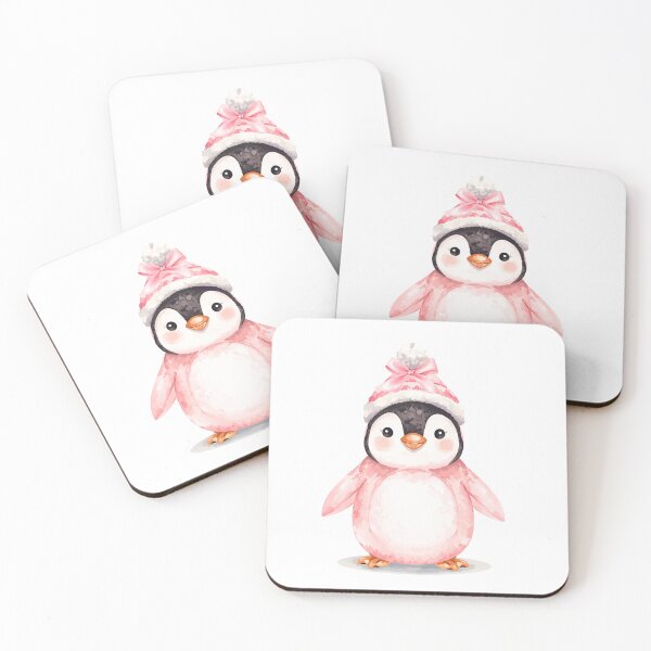 Item preview, Pink Penguin Winter Hat with Bow – Cute Coquette Christmas Design | Soft Girl Era Holiday Gift Idea designed and sold by DivinePassion.