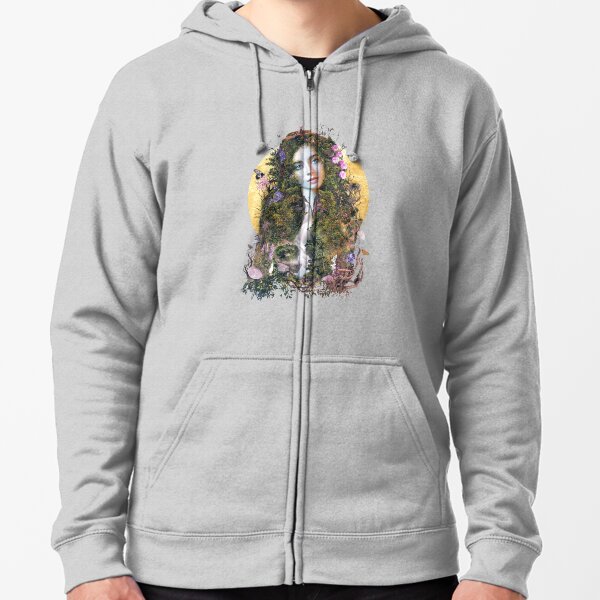 Mother Earth surreal original art Zipped Hoodie