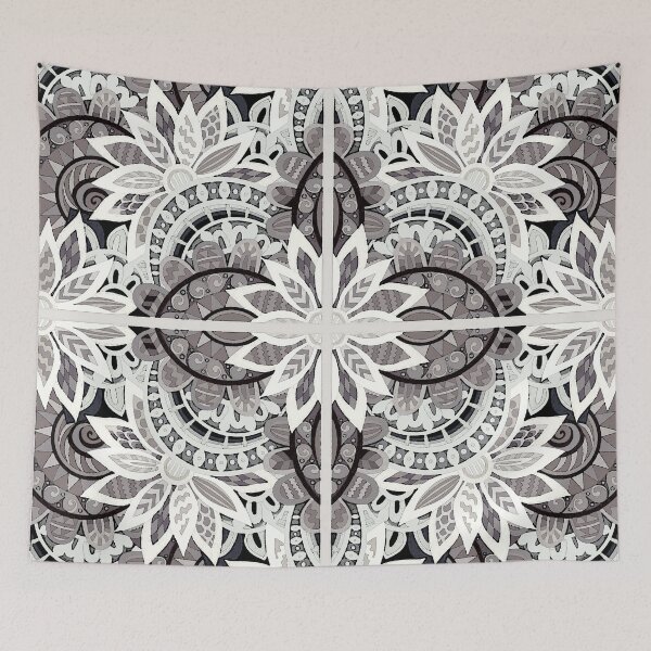 Item preview, Flower Mandala in Grays designed and sold by ViaARTfactory.