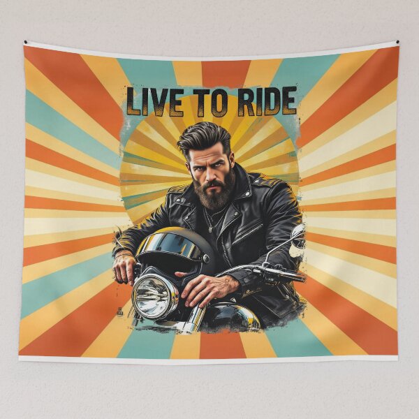 Item preview, Live to Ride – Classic Biker Style designed and sold by MysticOzzy.