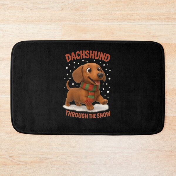 Item preview, Cute Festive Dachshund in Scarf - Dachshund Through The Snow | Kawaii Fun Christmas Art designed and sold by Moons Studio.