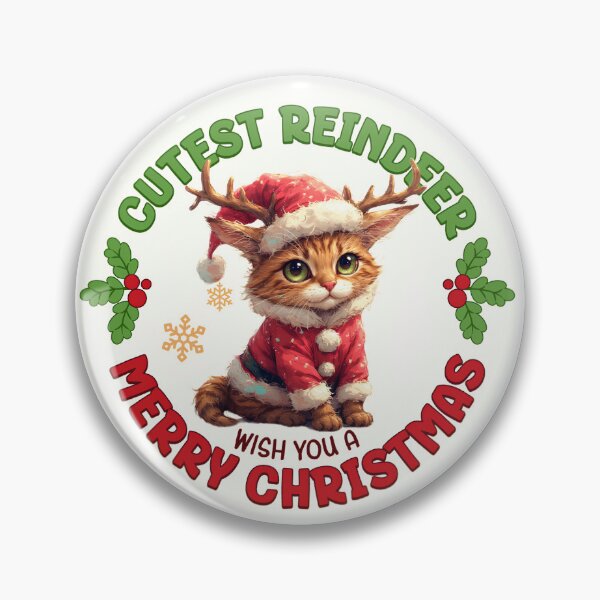 Item preview, Santa Claus cat. The cutest reindeer wishes you a Merry Christmas! designed and sold by Natalia-Vlad.