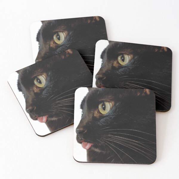Item preview, Black Cat Sticking Tongue Out designed and sold by Pattern Unhinged.