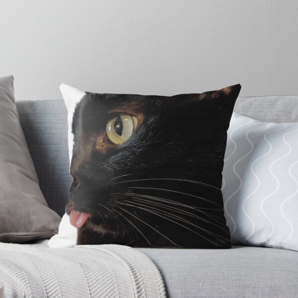 Item preview, Gato negro sacando la lengua designed and sold by Pattern Unhinged.