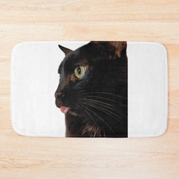 Item preview, Black Cat Sticking Tongue Out designed and sold by Pattern Unhinged.
