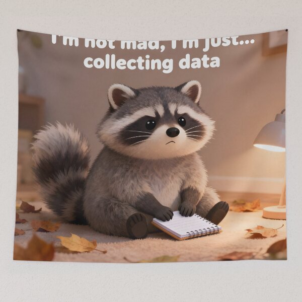 Item preview, Cute Raccoon Meme – “I’m Not Mad, I’m Just Collecting Data” designed and sold by Buttonquill.