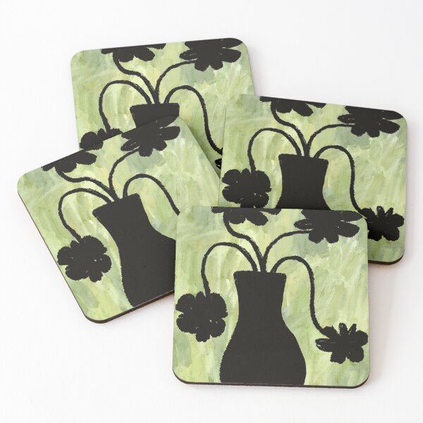 Item preview, Flower Vase | Green and Black | Acrylic Painting designed and sold by mads101.