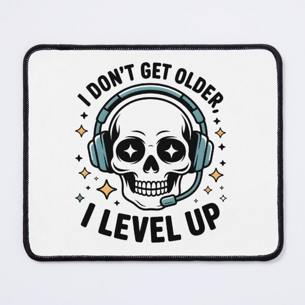 Item preview, Blue Headset Skull – I Level Up Gamer Art designed and sold by CalmDownZone ⭐️⭐️⭐️⭐️⭐️.