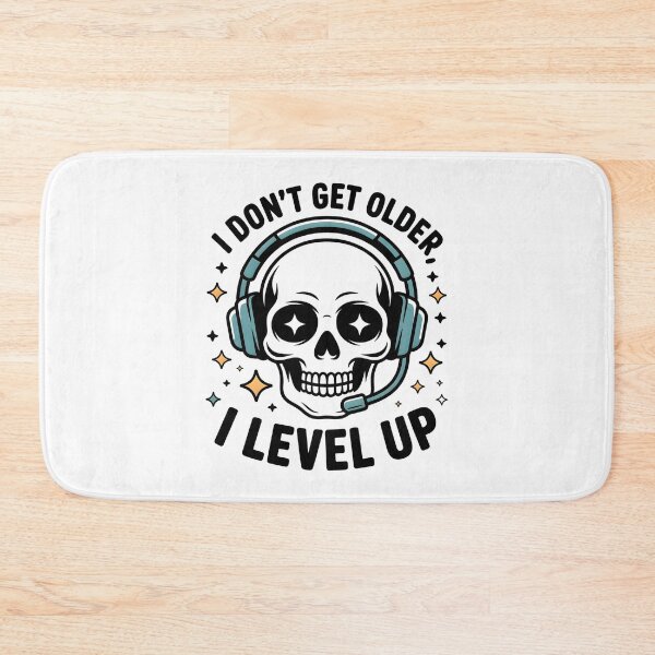 Item preview, Blue Headset Skull – I Level Up Gamer Art designed and sold by CalmDownZone ⭐️⭐️⭐️⭐️⭐️.