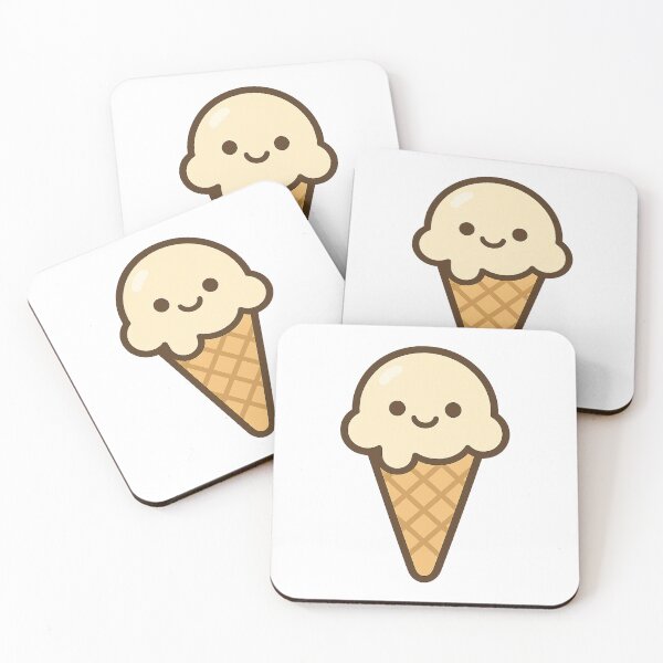 Item preview, Cute Kawaii Ice Cream – Sweet Summer Dessert Art designed and sold by VibeLab_Art.