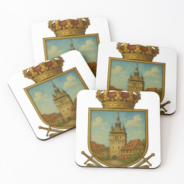 Item preview, Sighișoara Royal Coat of Arms – Clock Tower in Traditional Heraldic Style designed and sold by PepeMilano.