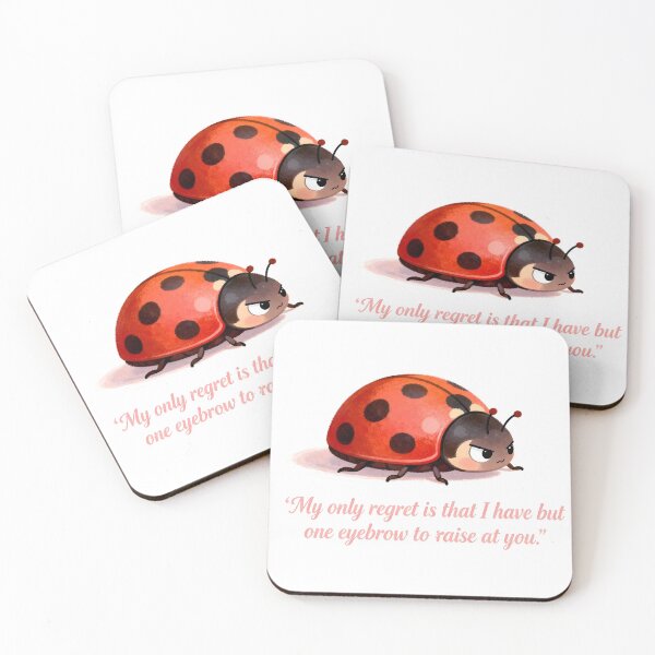 Item preview, Sassy Ladybug Meme – “My Only Regret… One Eyebrow to Raise” designed and sold by Buttonquill.