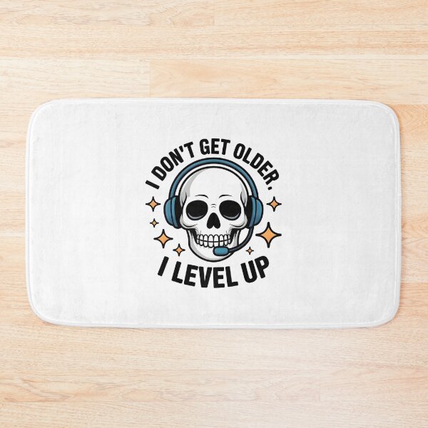 Item preview, White Skull Gamer – Level Up Headset Art designed and sold by CalmDownZone ⭐️⭐️⭐️⭐️⭐️.