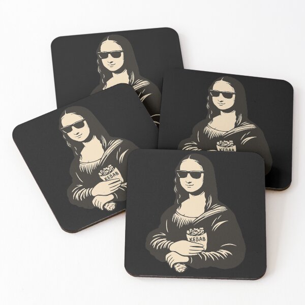 Item preview, Funny Mona Lisa Kebab Illustration with Sunglasses Pop Art Design designed and sold by DrawHandArt.