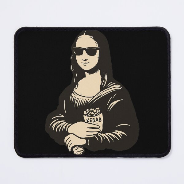 Item preview, Funny Mona Lisa Kebab Illustration with Sunglasses Pop Art Design designed and sold by DrawHandArt.