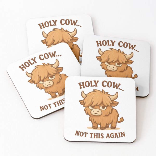 Item preview, Holy Cow Not This Again Funny Grumpy Highland Cow Sticker designed and sold by inkoutninja.