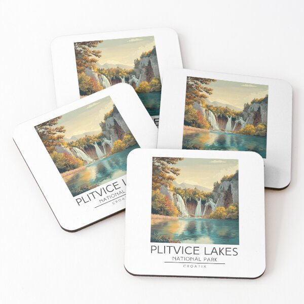 Item preview, A Vintage Travel Poster of Plitvice Lakes National Park - Croatia  designed and sold by GoodOldVintage.