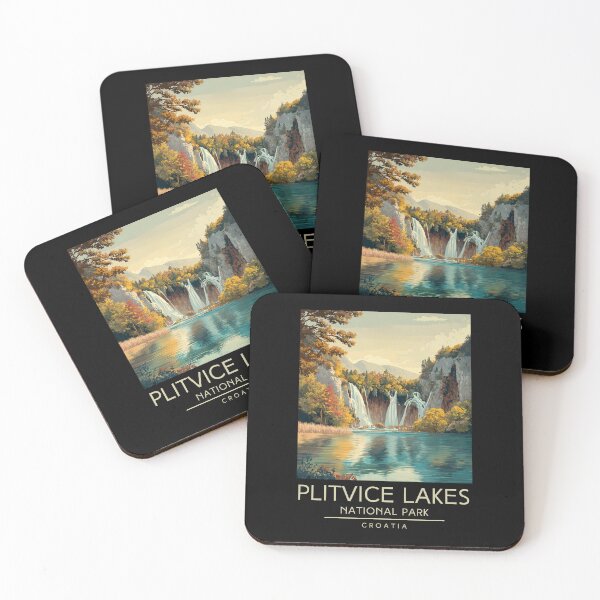 Item preview, A Vintage Travel Poster of Plitvice Lakes National Park - Croatia  designed and sold by GoodOldVintage.
