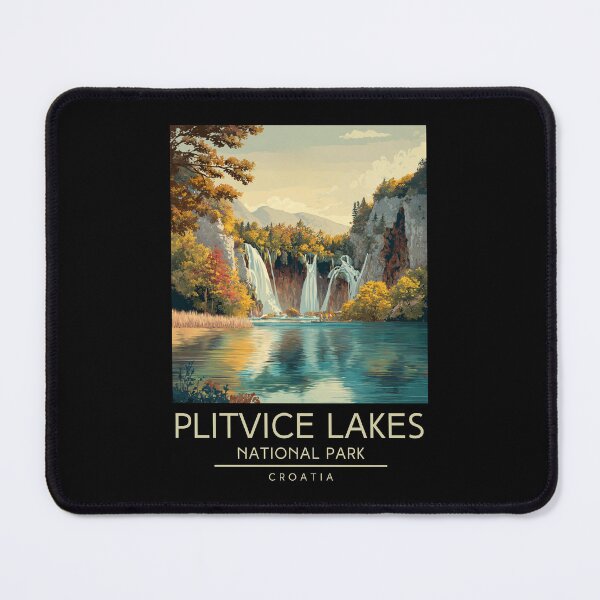 Item preview, A Vintage Travel Poster of Plitvice Lakes National Park - Croatia designed and sold by GoodOldVintage.