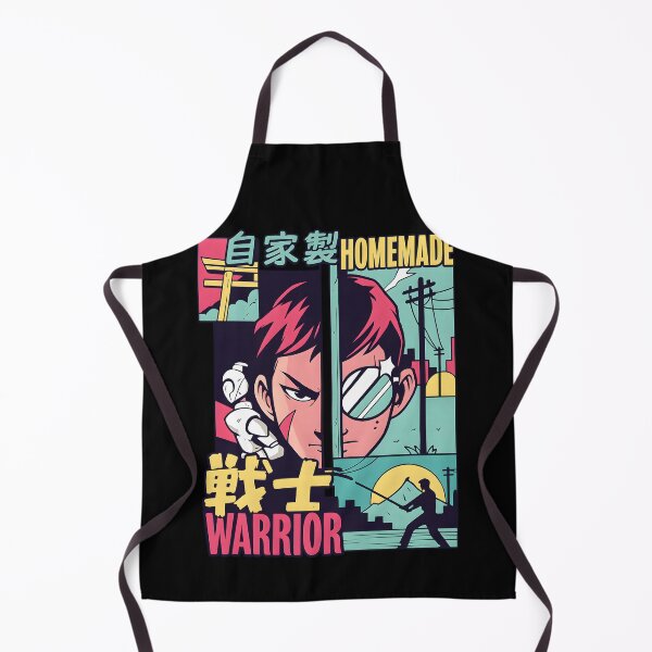 Item preview, Homemade Warrior Retro Manga Action Design designed and sold by DrawHandArt.