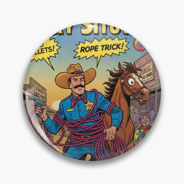 Item preview, Funny Western Comic Sheriff Sticky Situation Retro Pop Art designed and sold by VibranPalette.