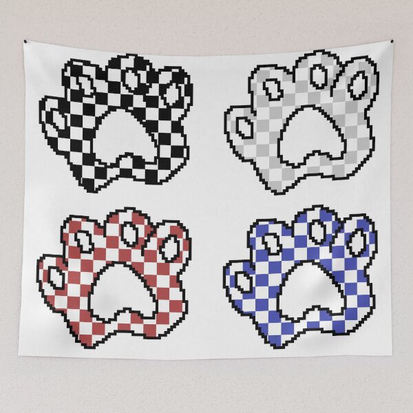 Item preview, Checkered Cat Paw Sticker Sheet designed and sold by Luna’s Magic Shoppe.