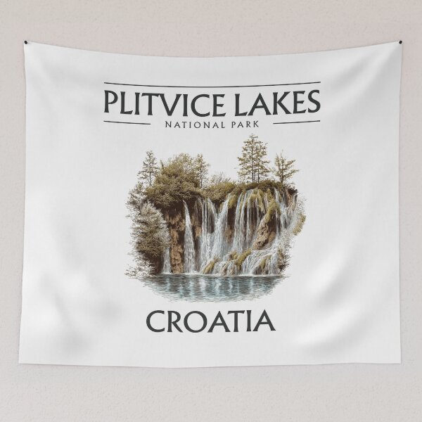 Item preview, A Vintage Travel Poster of Plitvice Lakes National Park - Croatia  designed and sold by GoodOldVintage.