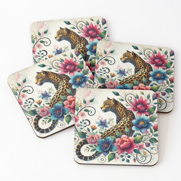 Item preview, Elegant Floral Leopard Garden Art Pattern designed and sold by Dream Bloom Gallery.