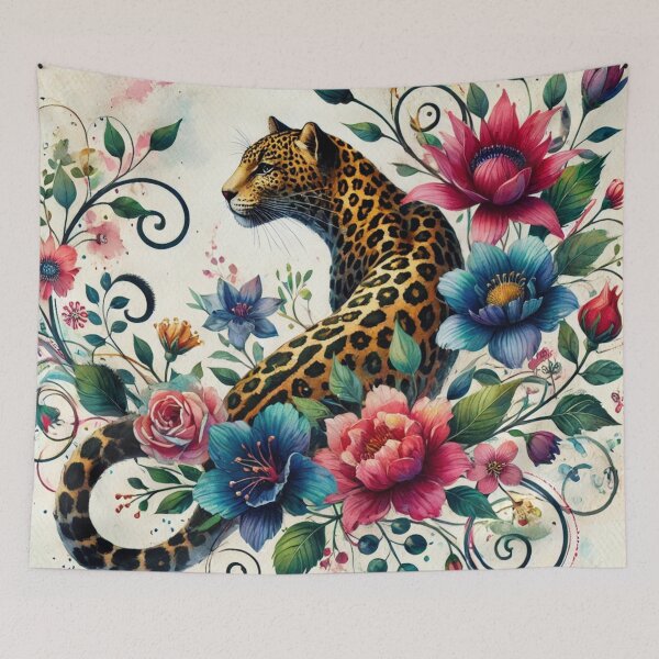 Item preview, Elegant Floral Leopard Garden Art Pattern designed and sold by Dream Bloom Gallery.