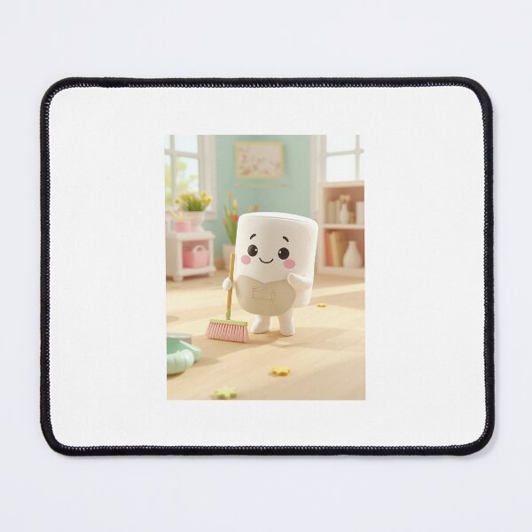 Item preview, Marshmallow cleaning his house designed and sold by LauraCent.