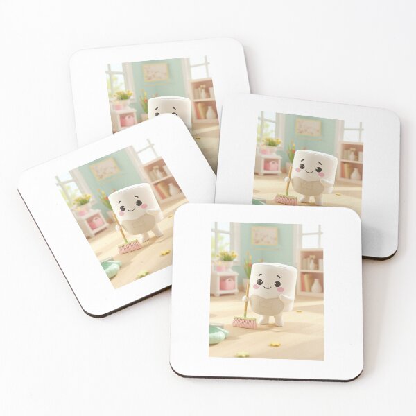 Item preview, Marshmallow cleaning his house designed and sold by LauraCent.