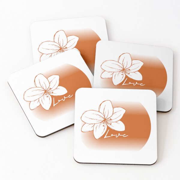 Item preview, Pretty Modern Minimal Hand Drawn Flower Love Orange  designed and sold by TackyTime.