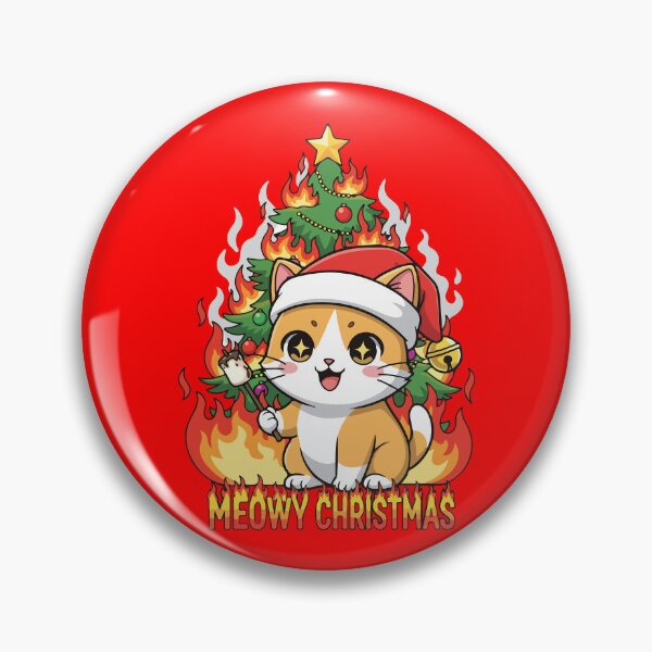 Item preview, Meowy Christmas Cat Tree Fire designed and sold by GhoulishGraphX.