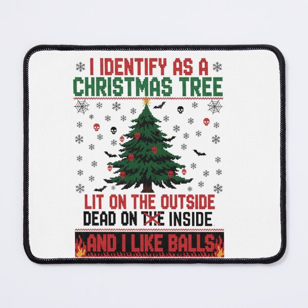 Item preview, I Identify As A Christmas Tree, Lit On The Outside Dead On The Inside And I Like Balls" | Dark Ugly Christmas Sweater Knit Skull Funny Holiday designed and sold by chuxiedesign.